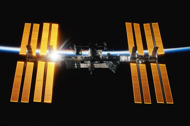 Internation Space Station Orbiting Earth